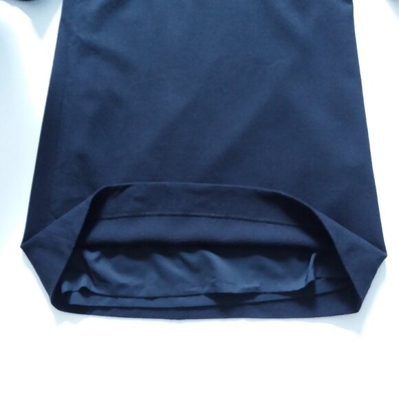 Goat Wool Shift Dress with Button Sleeve Detail Blue Size 6 - Picture 10 of 11